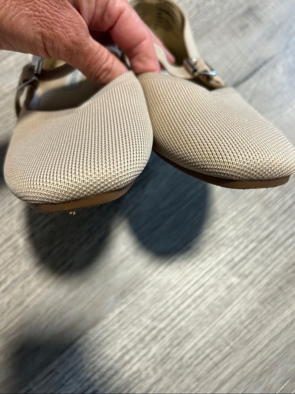 Steve Madden Taupe Mary Jane Flats with Buckle Strap - Picture 5 of 7